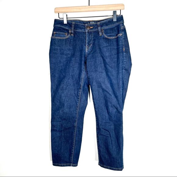 Loft dark wash straight curvy crop leg jeans size 25 0 B130 - Picture 1 of 6